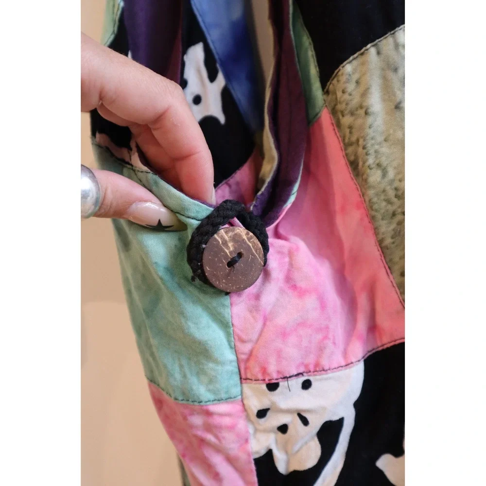 Boho Patchwork Hobo Bag Batik Floral Tie Dye Slouchy Shoulder Tote Multi Color